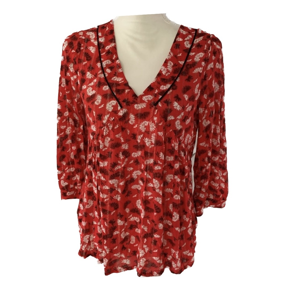 PROMOD V neck babydoll blouse